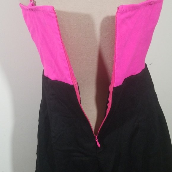 Pure Hype Color Block Pink and Black Romper - Picture 5 of 8